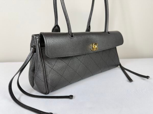 Chanel 26S Black Grained Calfskin Small Shopping Bag