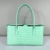 Chanel 26S Green Croc Print Shopping Tote