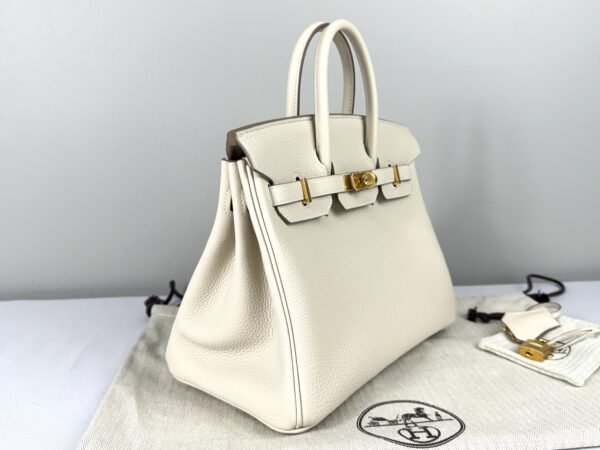 Hermès Craie Togo Leather Birkin 25 with Gold Hardware.