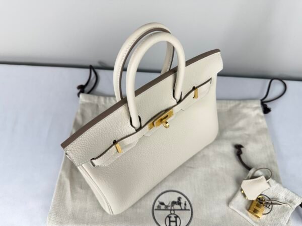 Hermès Craie Togo Leather Birkin 25 with Gold Hardware.