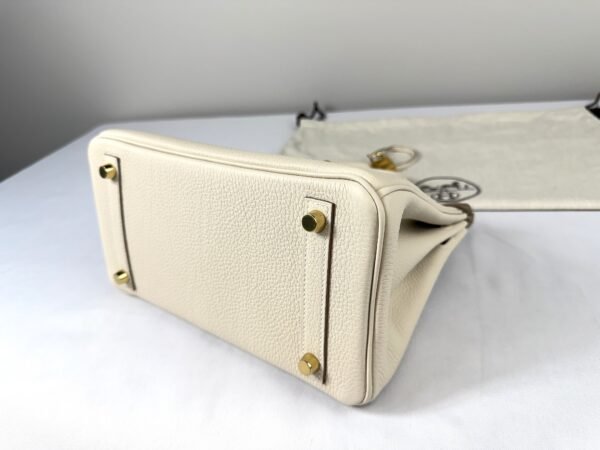 Hermès Craie Togo Leather Birkin 25 with Gold Hardware.