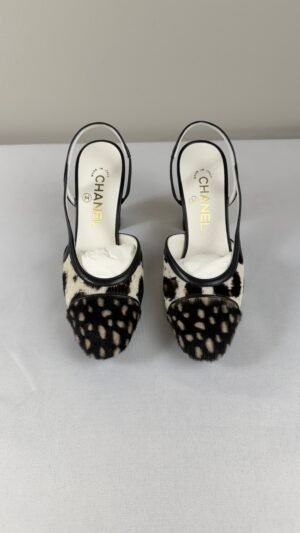 Chanel 26S Pony Hair Deer Print High Heel Slingback
