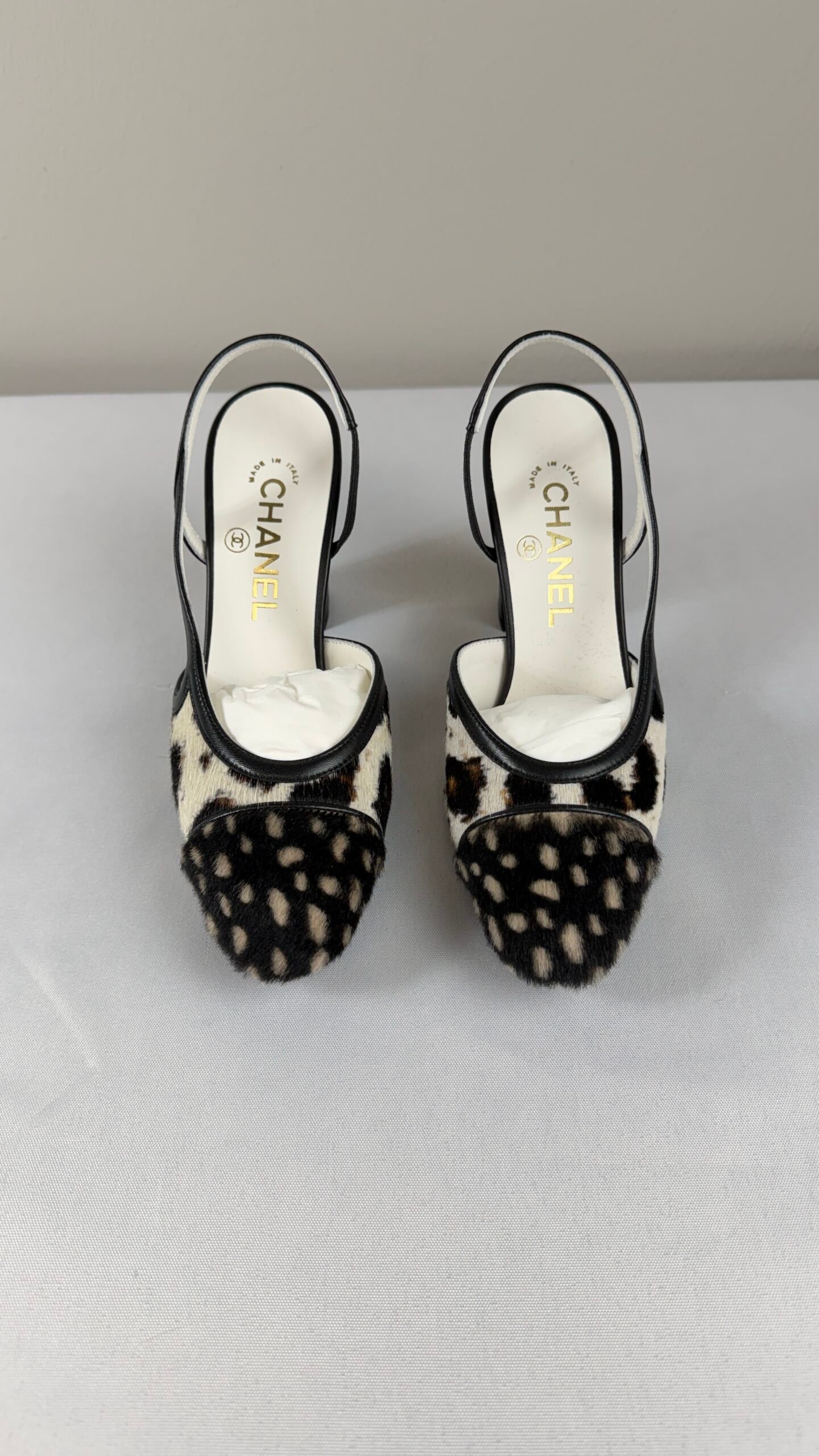 Chanel 26S Pony Hair Deer Print High Heel Slingback