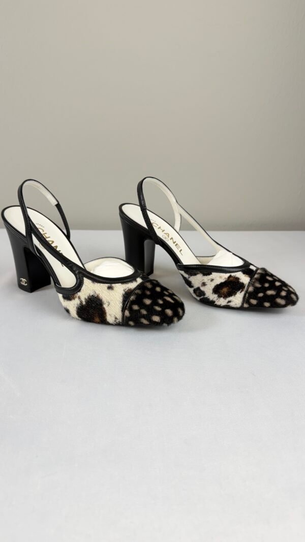 Chanel 26S Pony Hair Deer Print High Heel Slingback