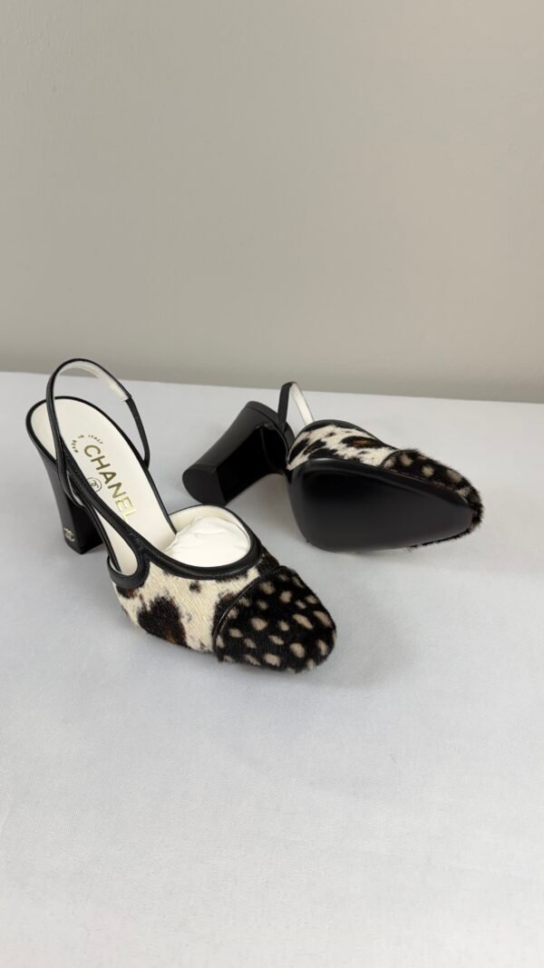 Chanel 26S Pony Hair Deer Print High Heel Slingback