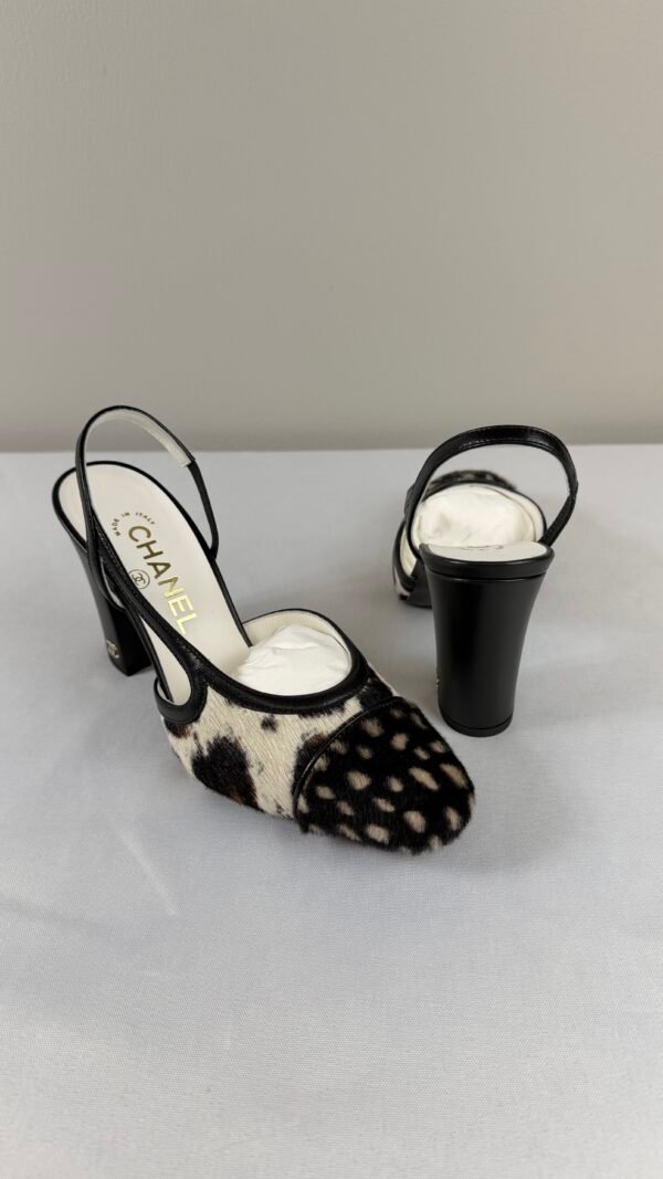 Chanel 26S Pony Hair Deer Print High Heel Slingback