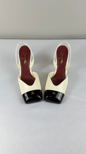 Chanel 26S White Slingbacks