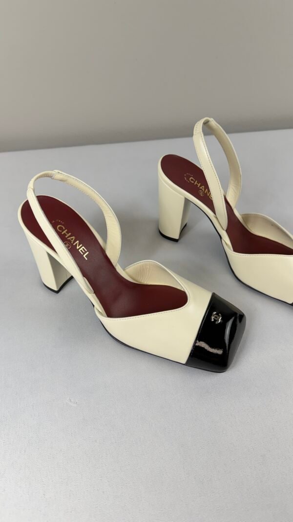 Chanel 26S White Slingbacks
