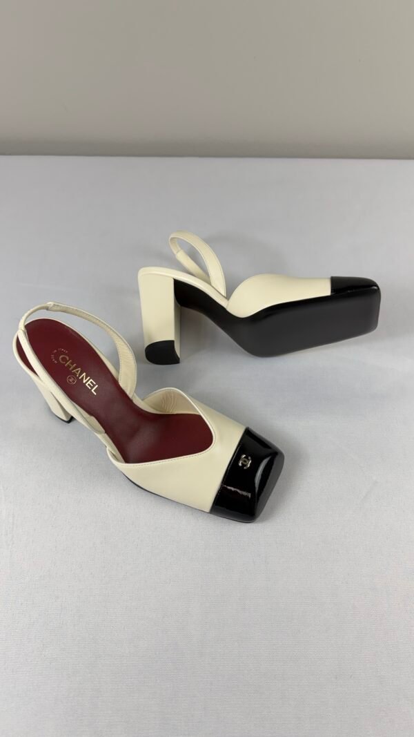 Chanel 26S White Slingbacks