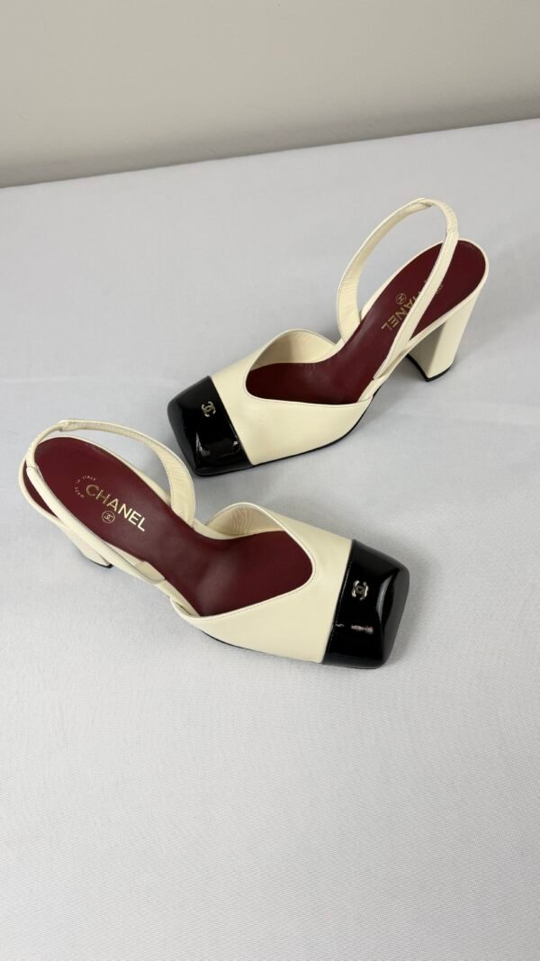 Chanel 26S White Slingbacks