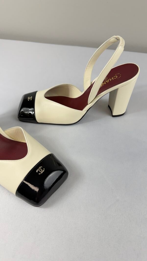 Chanel 26S White Slingbacks