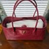 Chanel 26S Burgundy Croc Print Calfskin Shopping Tote
