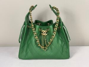 IMG_2278 Chanel 26A Green Caviar Small 25 Hobo Bag with Shiny Gold Hardware