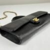 Chanel 26A Black Lizard Print East West Clutch