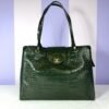 Chanel 26A Emerald Green Croc Embossed Shopping Tote