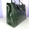Chanel 26A Emerald Green Croc Embossed Shopping Tote