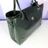 Chanel 26A Emerald Green Croc Embossed Shopping Tote