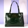 Chanel 26A Emerald Green Croc Embossed Shopping Tote
