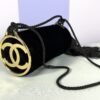 Chanel 26A Black Velvet Tassel Clutch