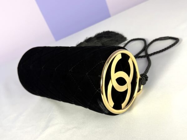 Chanel 26A Black Velvet Tassel Clutch