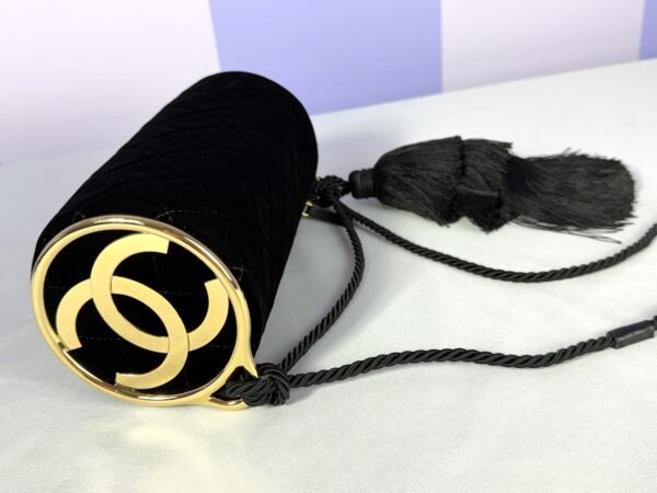 Chanel 26A Black Velvet Tassel Clutch
