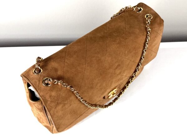 Chanel 26A Camel Suede Souplissimo Maxi Flap （Size : 16" x 10" x 5")