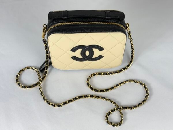 Chanel 26B Beige Caviar Neo Filigree with Chain