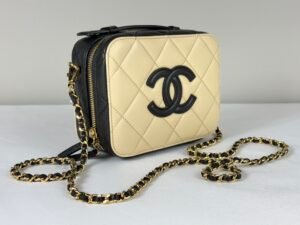 Chanel 26B Beige Caviar Neo Filigree with Chain