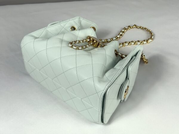 Chanel 26B Mint Caviar Mini 25 with Champagne Gold Hardware