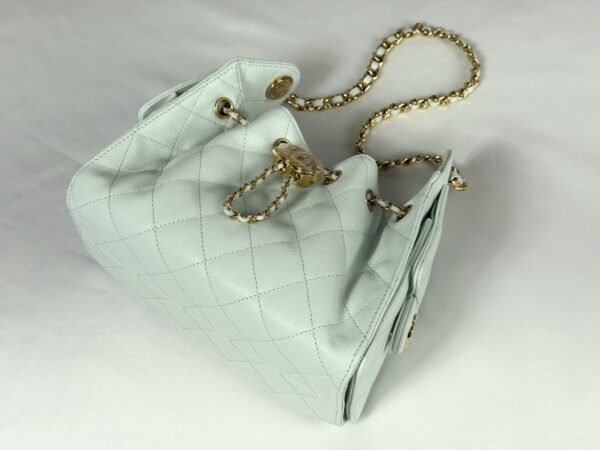 Chanel 26B Mint Caviar Mini 25 with Champagne Gold Hardware