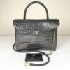 Chanel 26A Dark Grey Croc Embossed Fifth Avenue Tote
