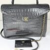 Chanel 26A Dark Grey Croc Embossed Fifth Avenue Tote