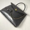 Chanel 26A Dark Grey Croc Embossed Fifth Avenue Tote