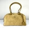 Chanel 26B Beige Suede Large Bowling Bag