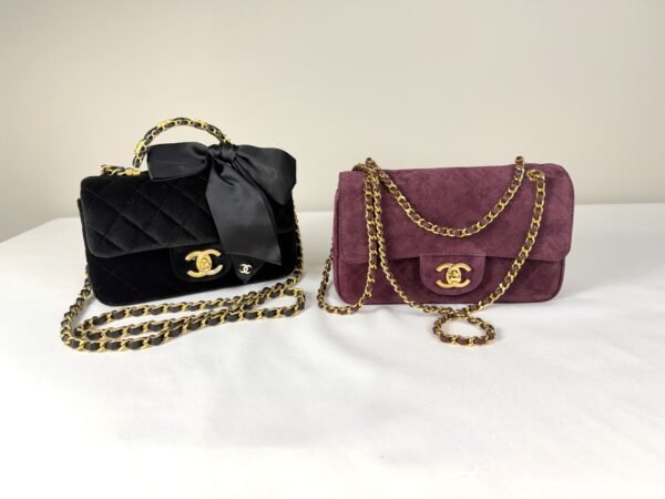 Chanel 26B Burgundy Suede Souplissimo Rectangular Mini