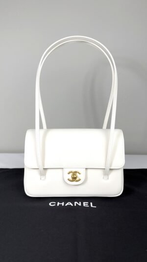 Chanel 26B White Preppy Coco Small Flap Bag