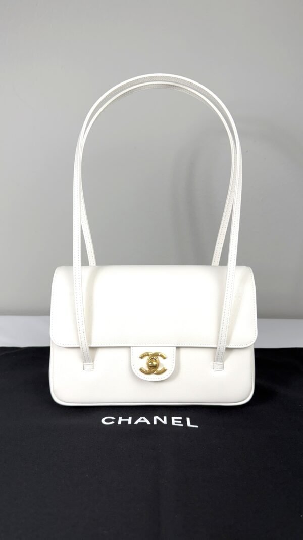 Chanel 26B White Preppy Coco Small Flap Bag