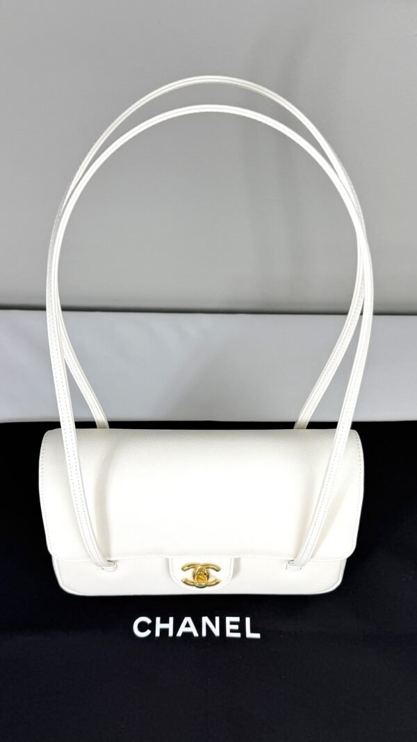 Chanel 26B White Preppy Coco Small Flap Bag