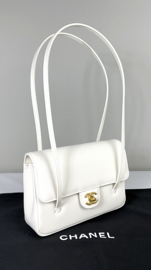 Chanel 26B White Preppy Coco Small Flap Bag