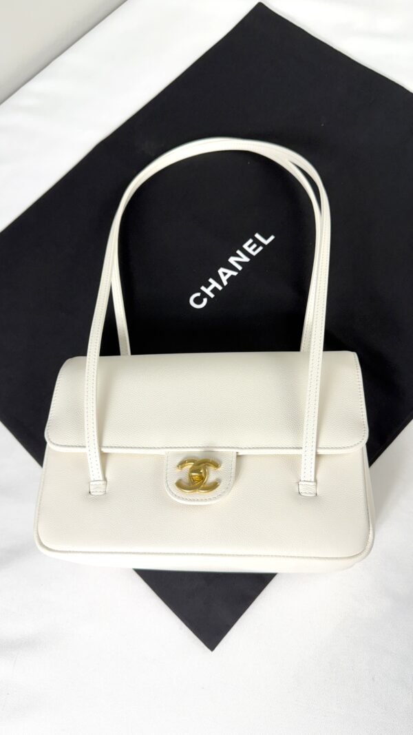 Chanel 26B White Preppy Coco Small Flap Bag