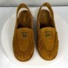 Chanel 26B Camel Suede Shearling Slingback Mules