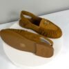 Chanel 26B Camel Suede Shearling Slingback Mules